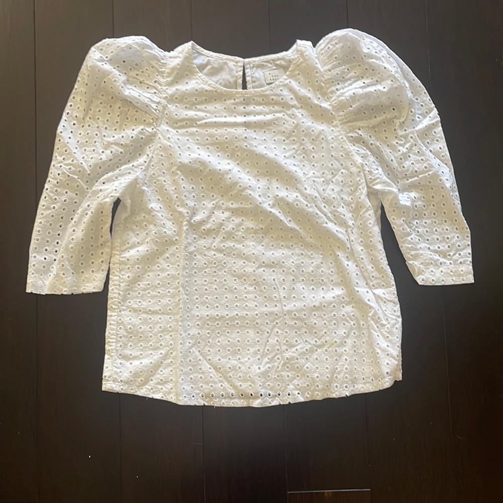 A New Day White Women’s Eyelet Top, XS